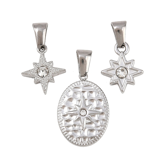 303 из нержавеющей стали горный хрусталь подвески, цвет нержавеющей стали