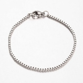 316 Surgical Stainless Steel Venetian Chains Bracelets, 7-1/2 inch (190mm)