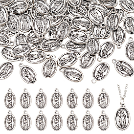 80 шт. Подвески из сплава в тибетском стиле, овальные с рисунками " virgin mary", без кадмия и без свинца