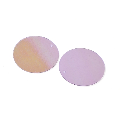 Ornament Accessories, Iridescent PVC Plastic Paillette/Sequins Pendants, Flat Round