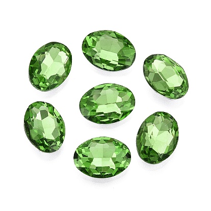 Glass Back Plated Rhinestone, Faceted, Oval