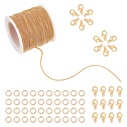 DIY Jewelry Making, Including Zinc Alloy Lobster Claw Clasps, Brass Diamond Cut Curb Chains and Open Jump Rings