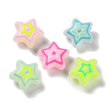 Стеклянные бусины из имитации нефрита, бусины ручной работы, с эмалью, звезда