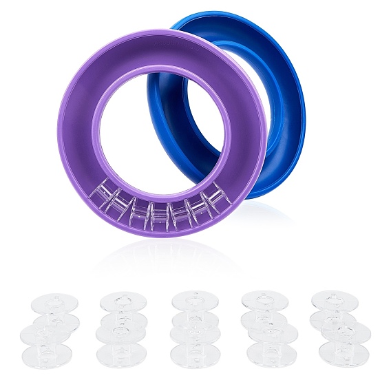 Silicone Bobbin Saver/Organizers, with Plastic Sew Embroidery Bobbin