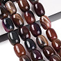Natural Fire Crackle Agate Beads Strands, Jujube, Dyed & Heated