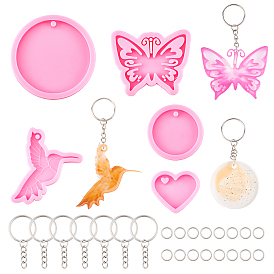 Сделай сам наборы для ключей, в том числе силиконовые формы, железные кольца для ключей и латунные прыгуны