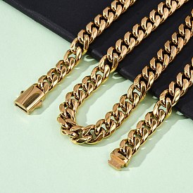 304 кубинские звенья из нержавеющей стали, ожерелья для унисекс, ионное покрытие (ip)