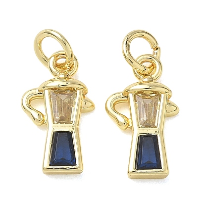 Латунные микро проложить кубического циркония прелести, чашка прелести, реальный 18 k позолоченный