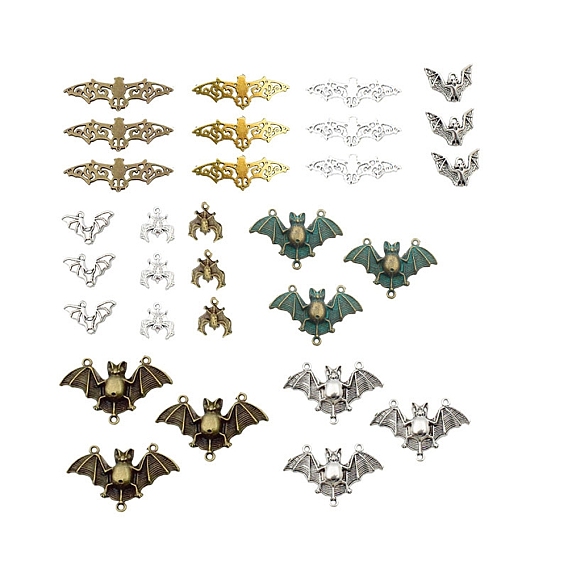 Bat Theme Tibetan Style Alloy Pendants and Links