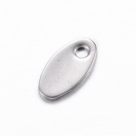 201 Stainless Steel Charms, Stamping Blank Tag, Oval