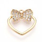 Латунные микро проложить кубического циркония прелести, сердце и лук