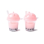(Defective Closeout Sale: Yellowing), Imitation Bubble Tea Resin Pendants, Polymer Clay inside, with Acrylic Cup