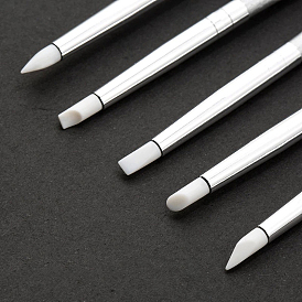 Ручка для лепки из силиконовой полимерной глины, с деревянной подставкой для ручек, набор ручек для резьбы по глине