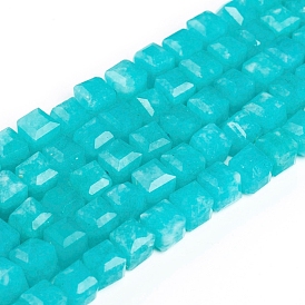 Natural Amazonite Beads Strands, Faceted, Cube