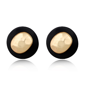 Vintage Resin Earrings with Unique Personality and Charm - Round Studs for Women