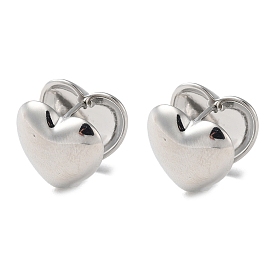 Латунные серьги обруча, сердце