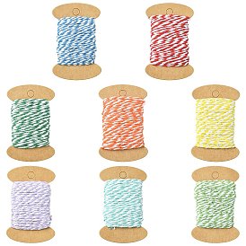 8 Rolls 8 Colors 10M Two Tone Cotton Cords, Round