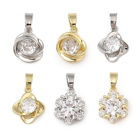 Латунные микро проложить кубического циркония подвески, с подвесками-кольцами