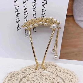 Vintage Style Arc-shaped Hairpin with Rhinestone Embellishment for Women's Updo Hairstyles