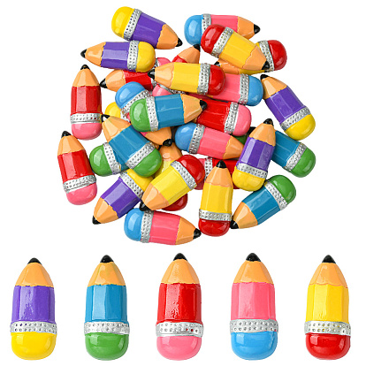 30шт 5 цветные кабошоны из непрозрачной смолы, карандаш