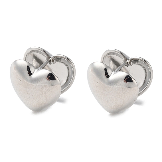 Латунные серьги обруча, сердце