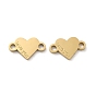 Ion Plating(IP) 316L Surgical Stainless Steel Connector Charms, Heart Links with Word Love You