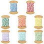 8 Rolls 8 Colors 10M Two Tone Cotton Cords, Round