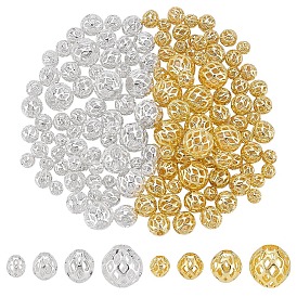 140шт. латунные полые бусины, круглые