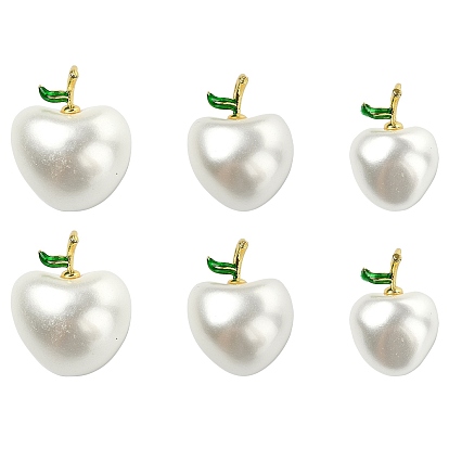 6 шт. 3 стили жемчужные подвески в виде ракушек, подвески из белой вишни с латунной фурнитурой