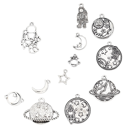 96Pcs 12 Style Tibetan Style Alloy Pendants, Lead Free & Cadmium Free, Mixed Shapes