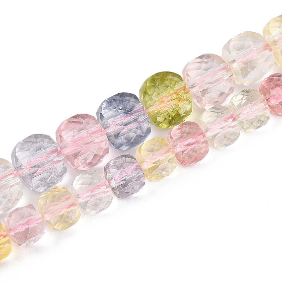 К 9 нити стеклянных бусин, имитация драгоценных камней, кубические, граненые