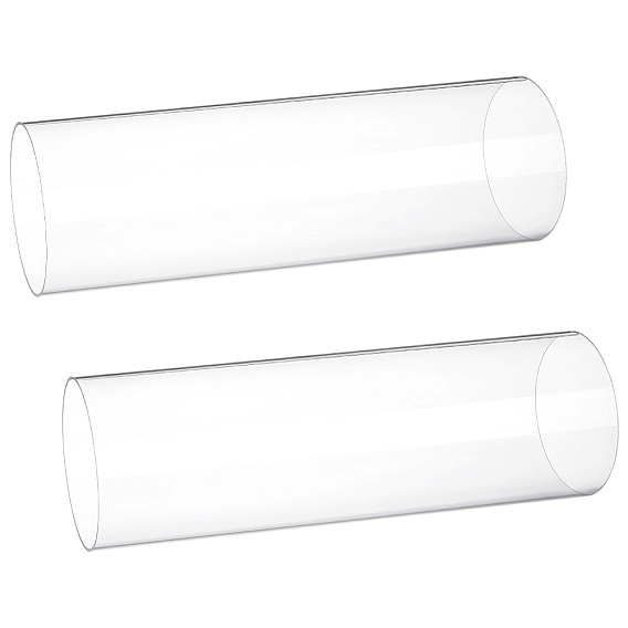 2Pcs Transparent Acrylic Pipe, Rigid Round Tube