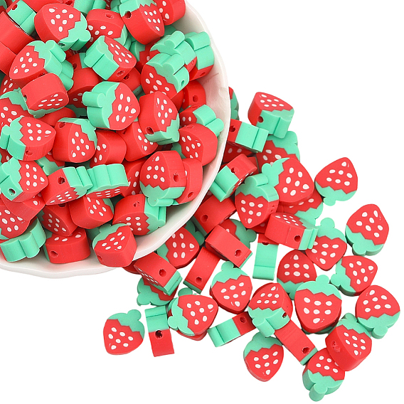 350шт. бусина из полимерной глины ручной работы, ломтик клубники