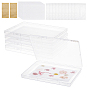 PP Plastic Bead Storage Containers, with Silica Gel Desiccant, Plastic Packaging Resealable Bags, Translucent Sulphite Paper and PVC Stickers