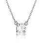 Cubic Zirconia Pendant Necklaces, with Rhodium Plated Sterling Silver Cable Chains for Women