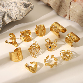 304 из нержавеющей стали Манжета кольца для женщин, реальный 18 k позолоченный