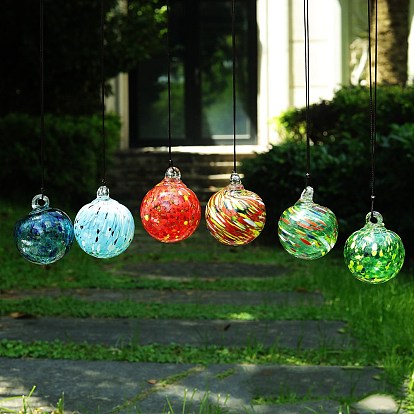 Рождественские шары из выдувного стекла ручной работы, подвесные украшения, смотровые шары сад двор патио или газон рождественская елка декор