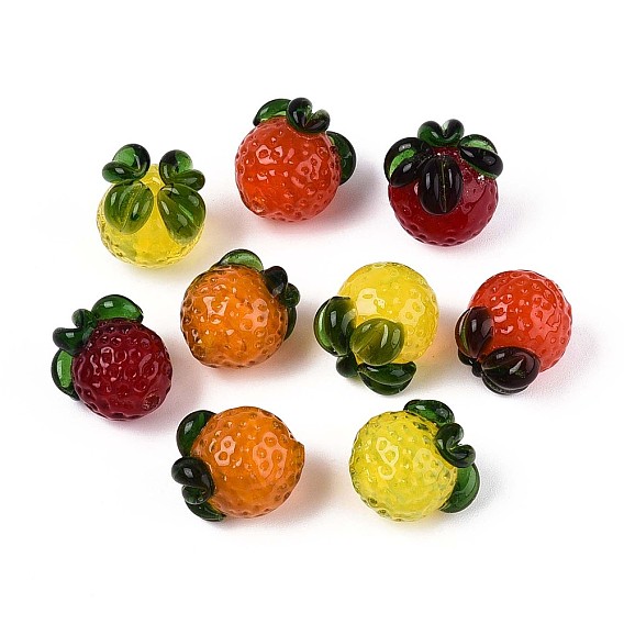 Бусины лэмпворк , клубника