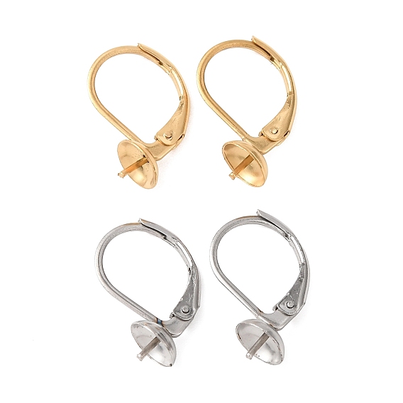 304 из нержавеющей стали выводы Leverback серьги, за половину пробурено бисера