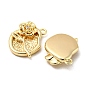 Brass Micro Pave Clear Cubic Zirconia Pendants, Flower Charms