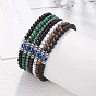 Glass Evil Eye 4MM Gemstone Beaded Stretch Bracelets for Men