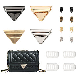 4 сумки 4 цвета цинковый сплав закручивающиеся застежки-защелки для сумок, треугольные, аксессуары для кошелька diy bag