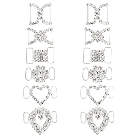 12 шт. 6 стили латунные хрустальные стразы соединительные подвески, звенья орнамент для украшения бикини, разнообразные