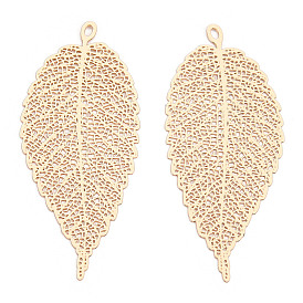 Стеллаж покрытие латунь филигрань большие подвески, долговечный, очарование листа, без никеля 