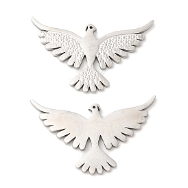 316L Surgical Stainless Steel Pendants, Laser Cut, Bird Charms