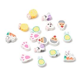 Пасхальные бусины ручной работы из полимерной глины