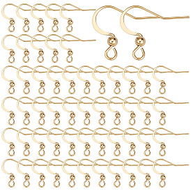 100шт 304 французские серьги из нержавеющей стали, плоские крючки для серег, провод уха, с горизонтальной петлей