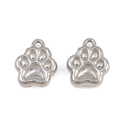 304 Stainless Steel Charms, Paw Print Charms