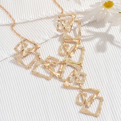 Ожерелья-нагрудники из сплава с треугольными и прямоугольными подвесками для женщин