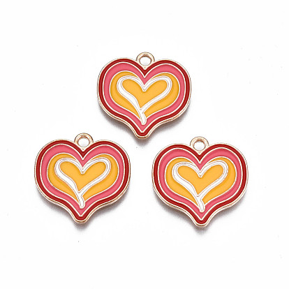 Подвески из эмали и сплава, без кадмия и без свинца, сердце